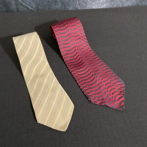Lot of 2 Vintage Lanvin Silk Chemisier Designer Ties